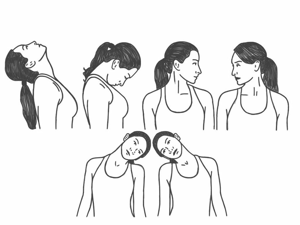 Performing a series of head tilts prevents cervical osteochondrosis